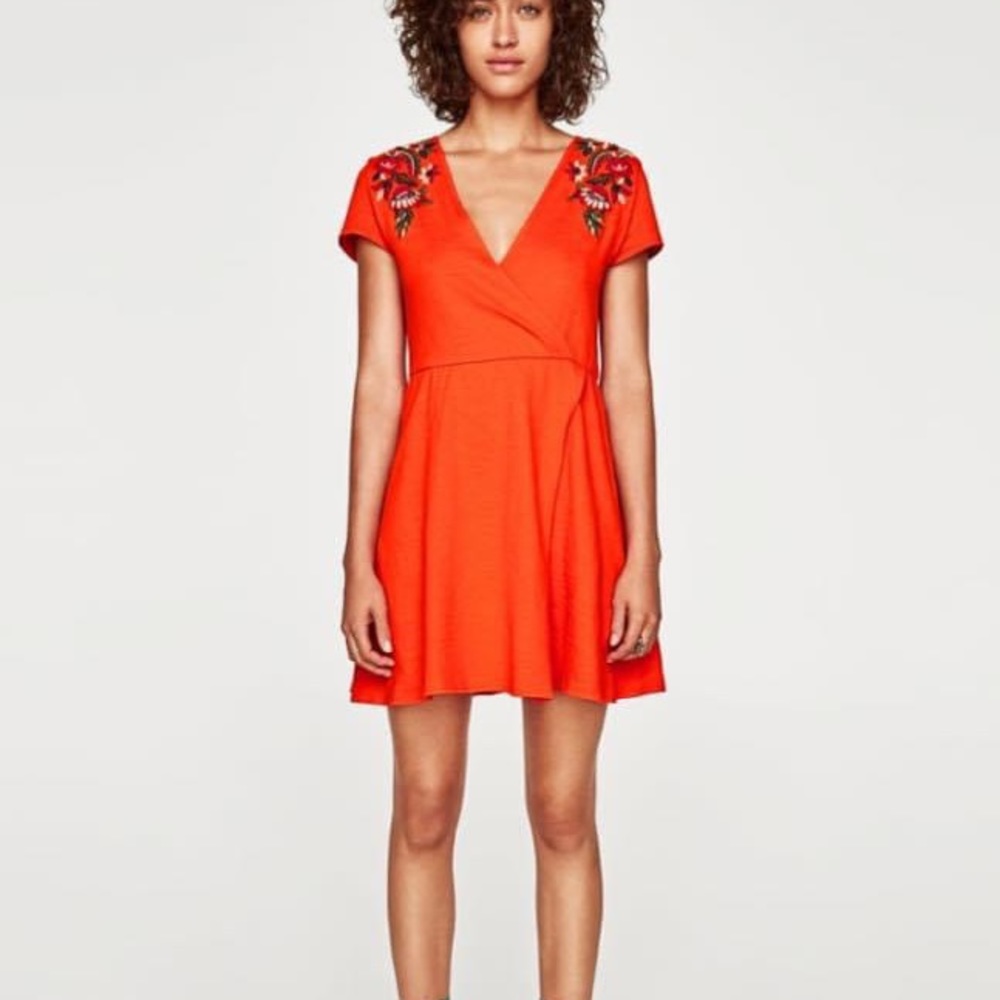 Zara embroidered dress